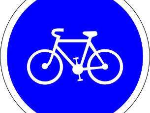 Panneau de signalisation d'une piste ou bande cyclable obligatoire en France